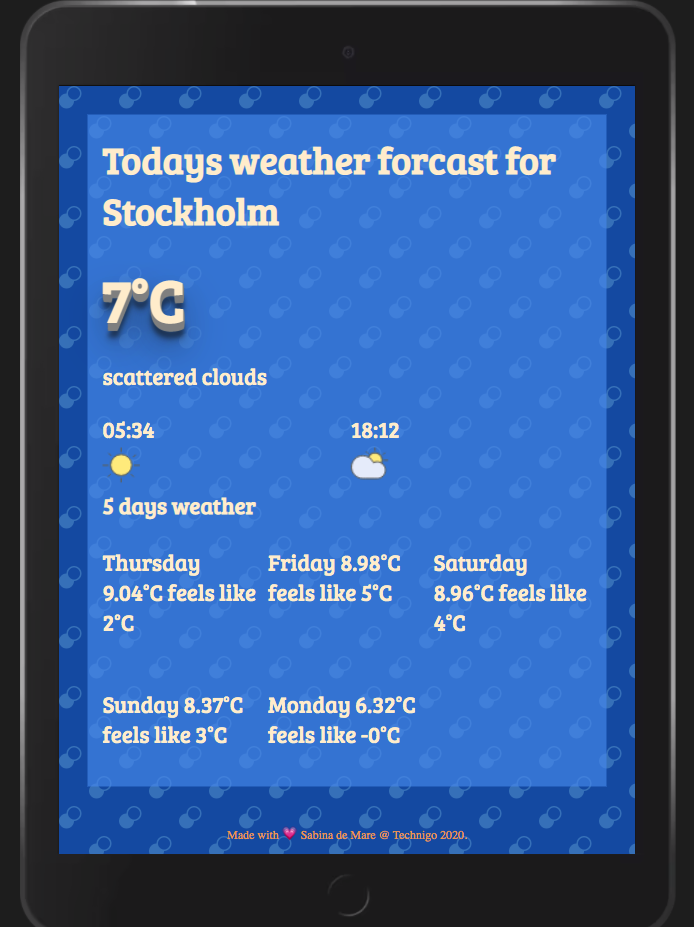 Project weather app